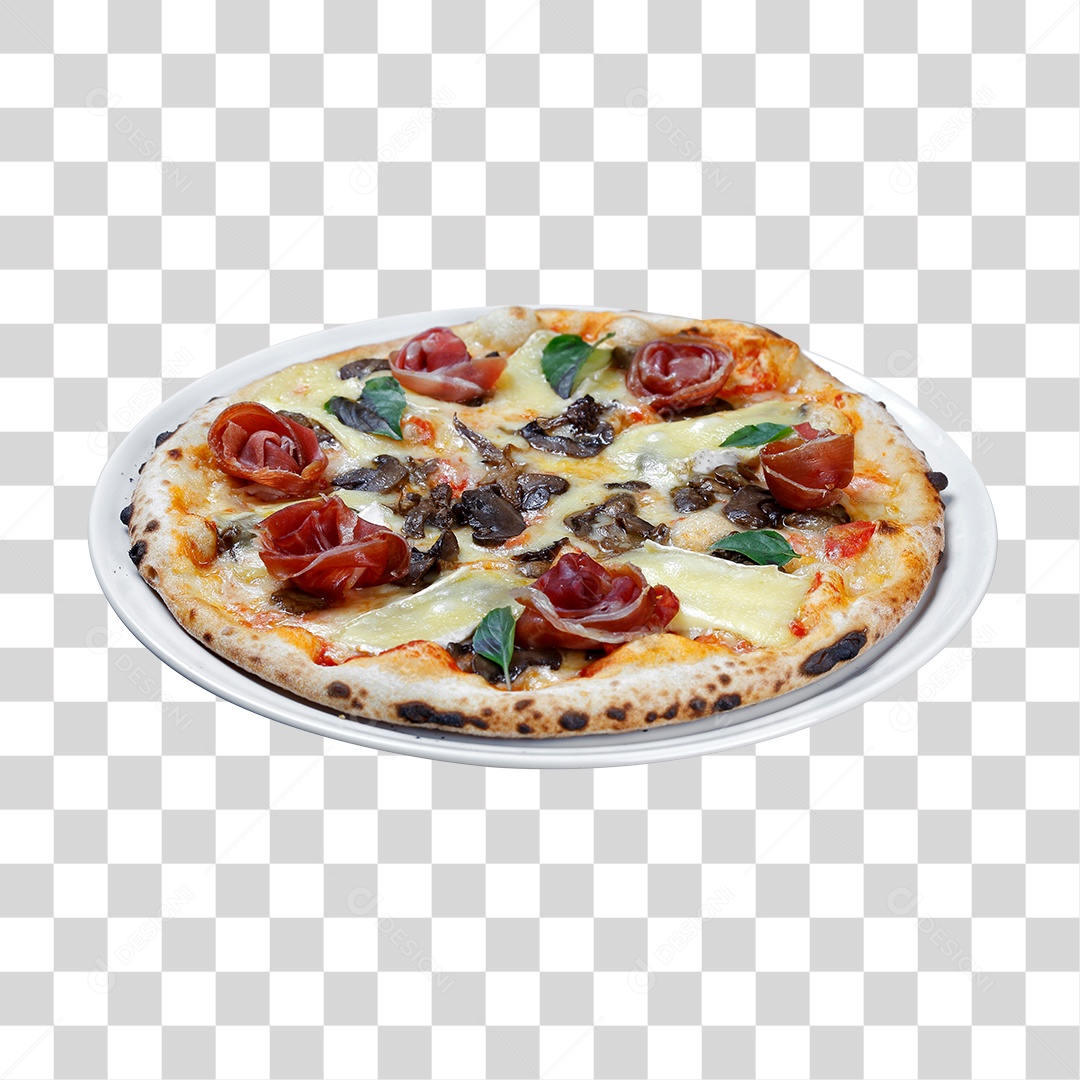 Pizza com Carne de Sol e Queijo PNG Transparente