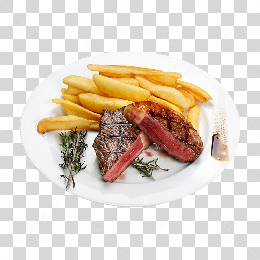 Prato com Batata e Carne PNG Transparente