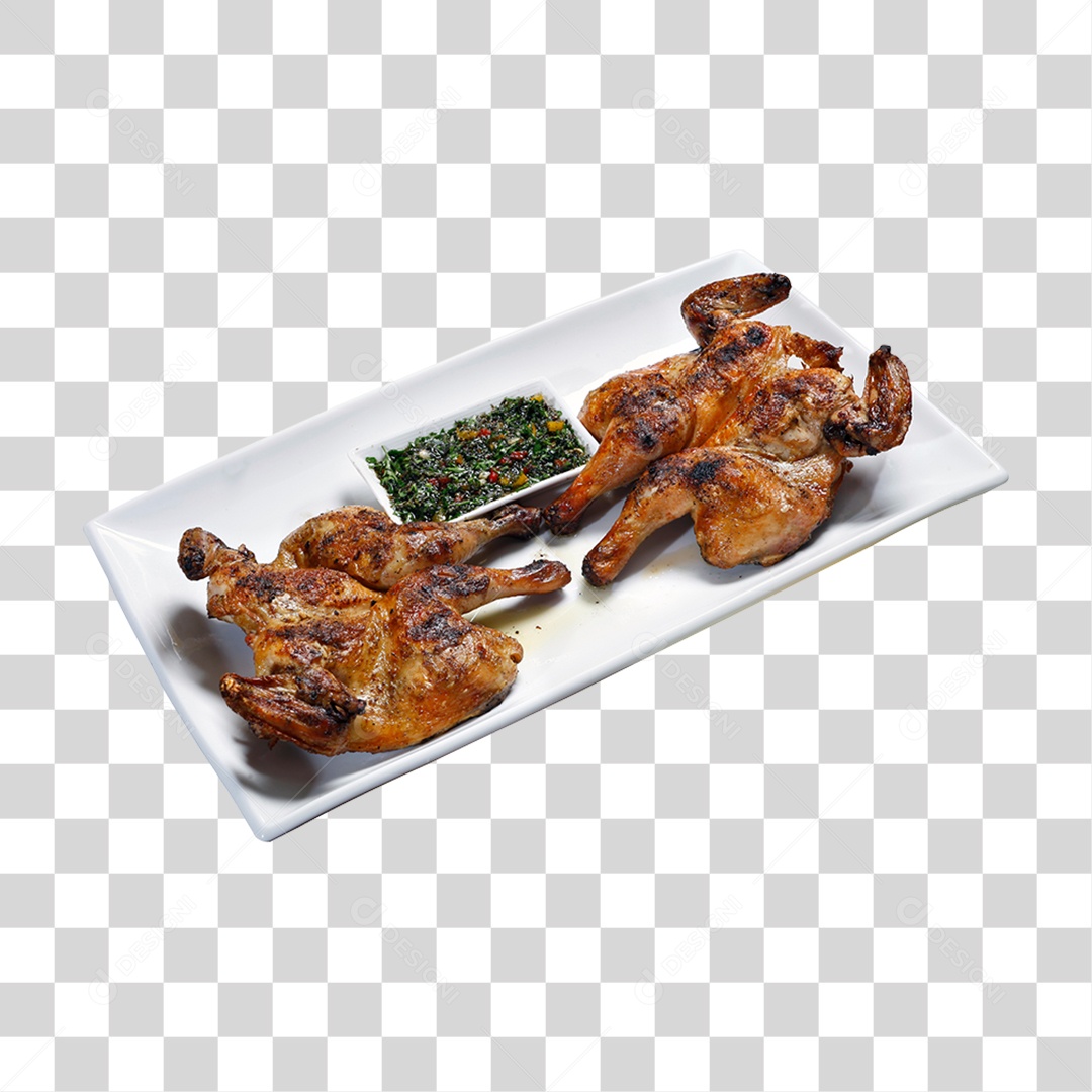 Prato com Porção de Assados PNG Transparente