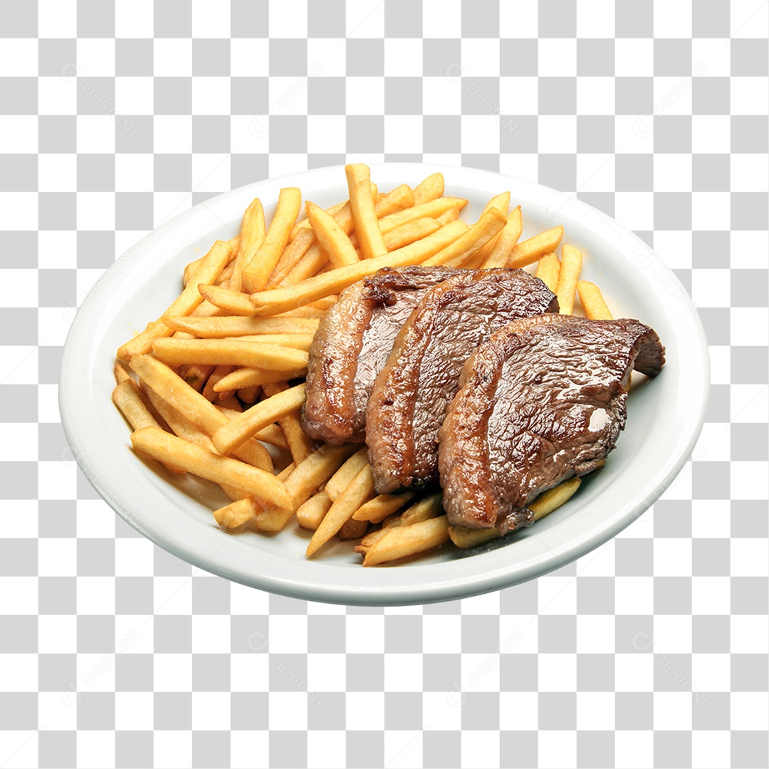 Prato com Batata e Carne PNG Transparente
