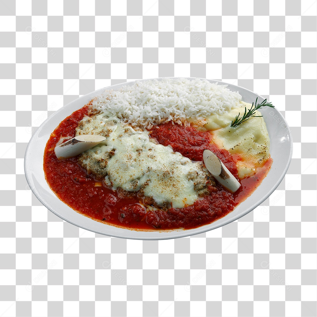 Prato de Bife a Parmegiana PNG Transparente