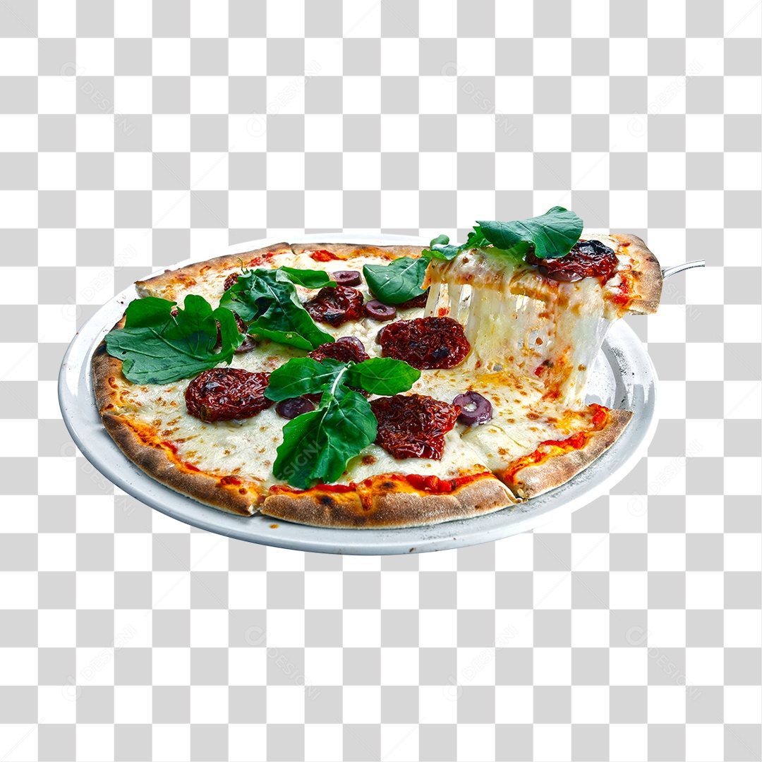Prato com Pizza PNG Transparente