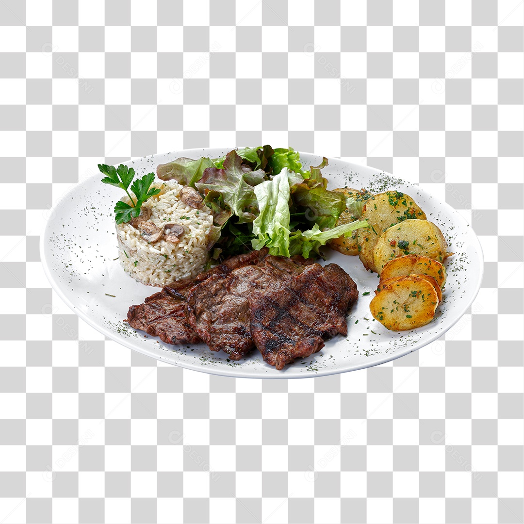 Prato de Comida Servido PNG Transparente