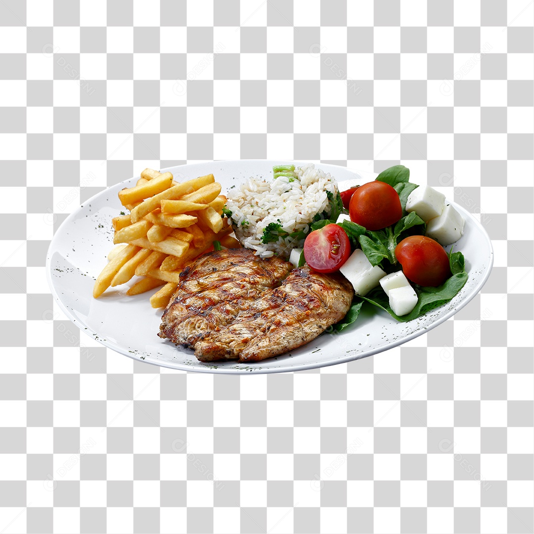 Prato de Comida Servido PNG Transparente