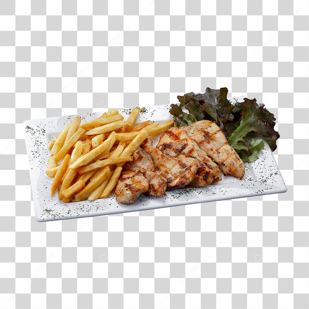 Prato de Comida Servido PNG Transparente