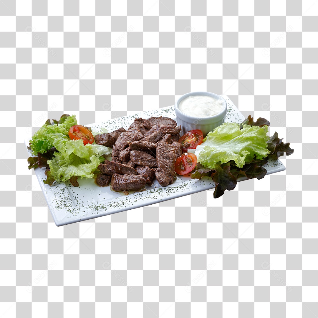 Prato de Comida Servido PNG Transparente