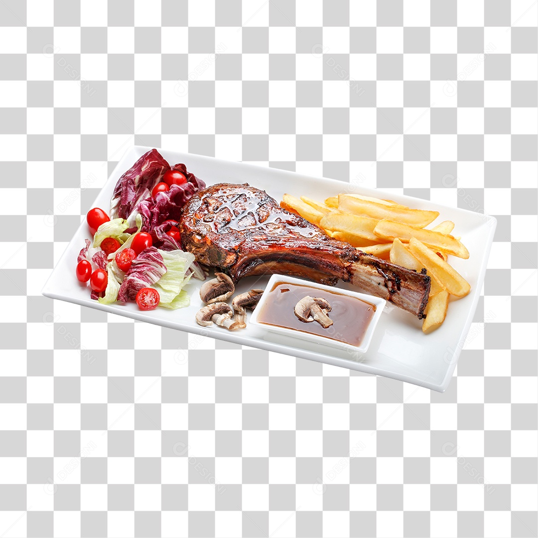 Prato de Comida Servido PNG Transparente