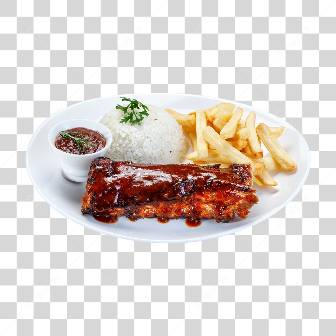 Prato de Comida Servido PNG Transparente