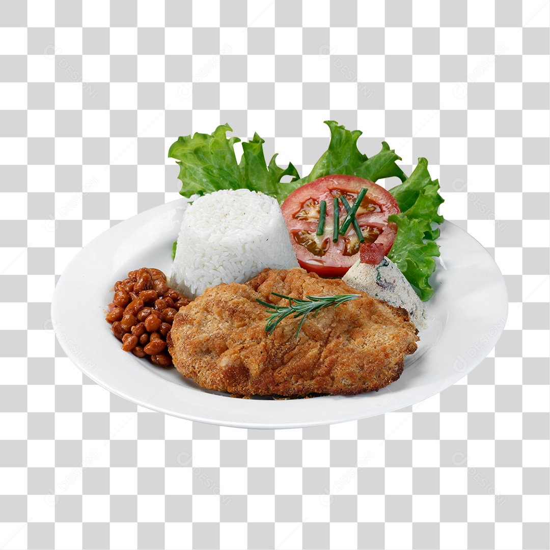 Prato de Comida Servido PNG Transparente