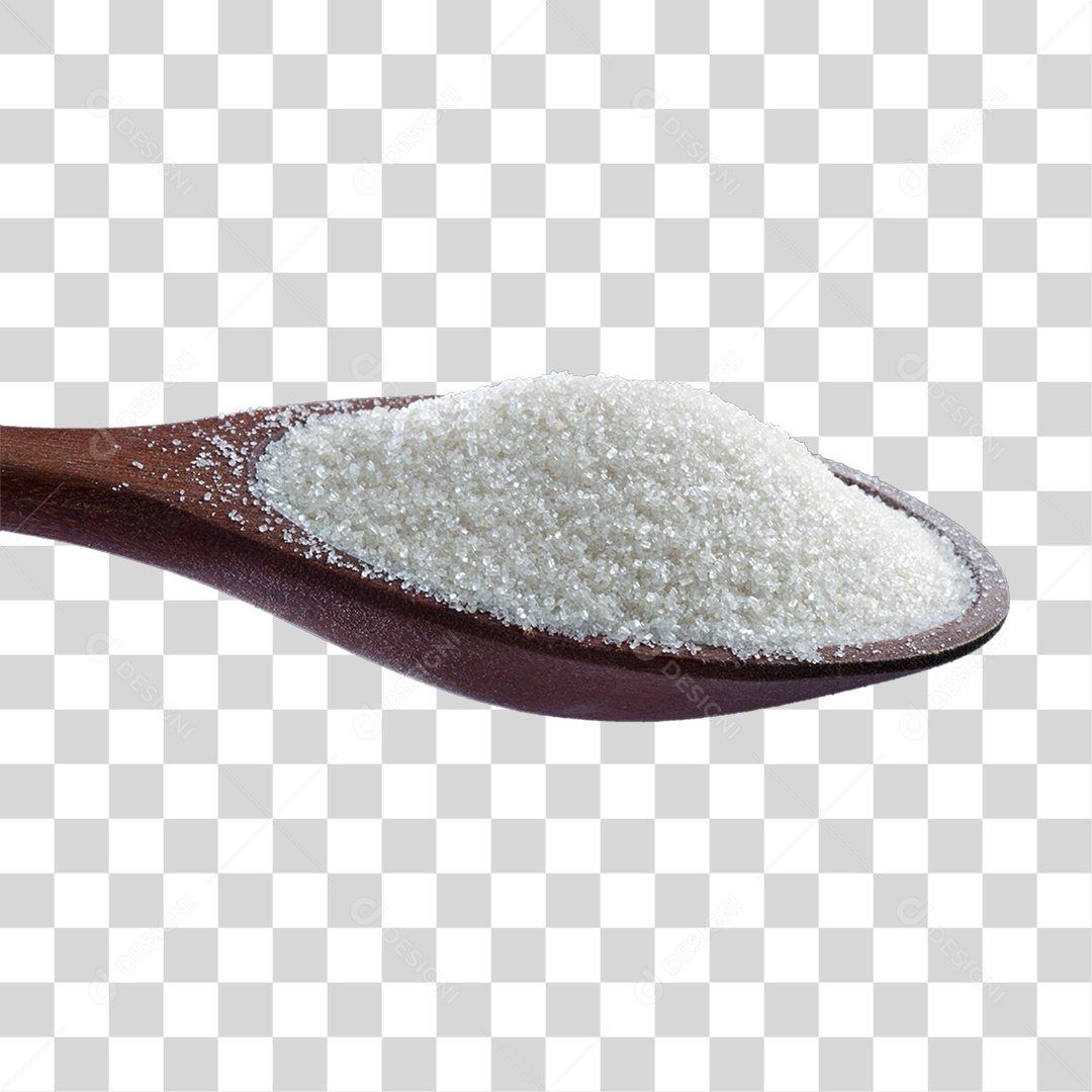 Colher de Madeira com Açúcar PNG Transparente