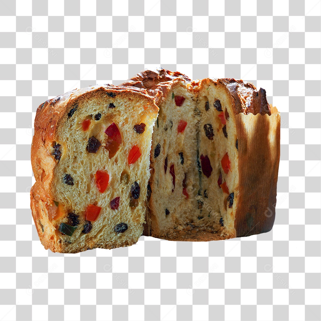 Panetone com Bolo e Frutas PNG Transparente