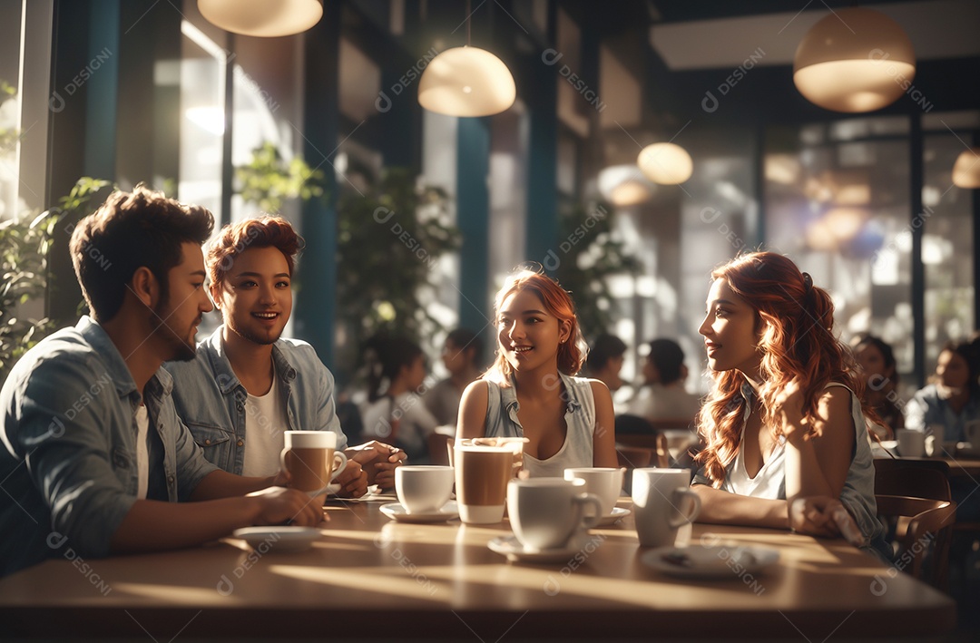 Pessoas empresárias sobre restaurante