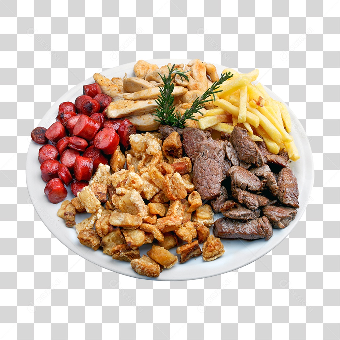 Prato com Carnes e Batata PNG Transparente