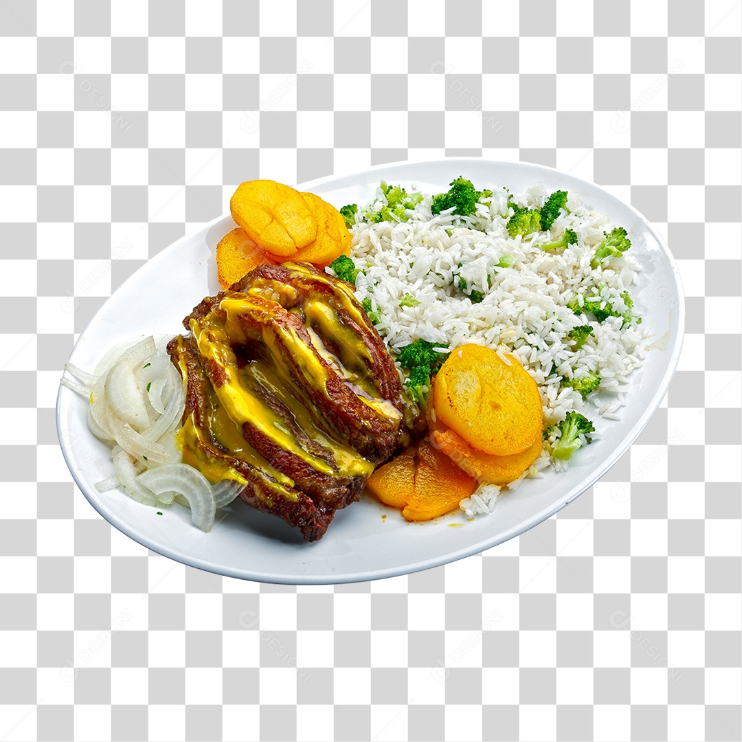 Prato de Comida Servido PNG Transparente