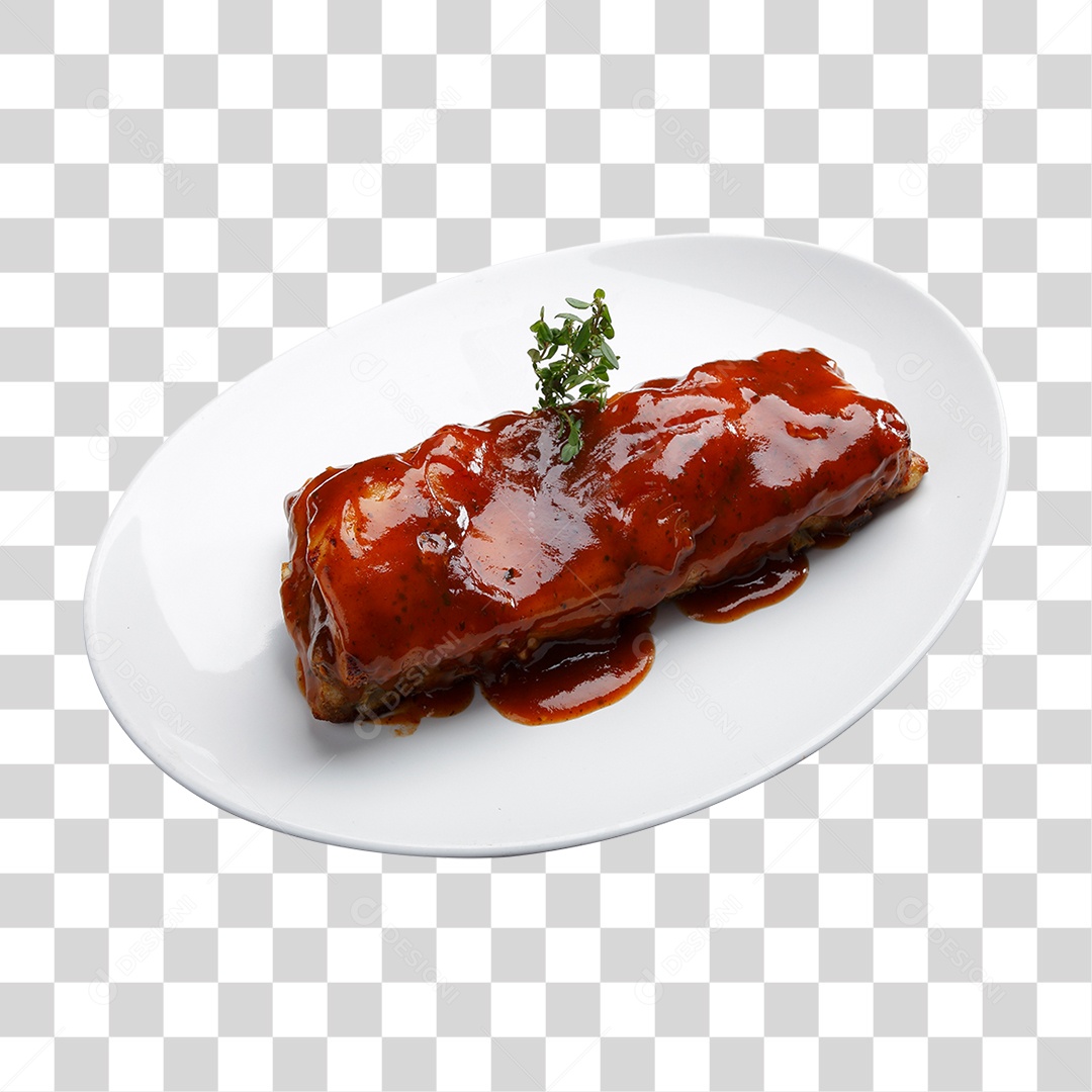 Prato com Carne e Calda PNG Transparente