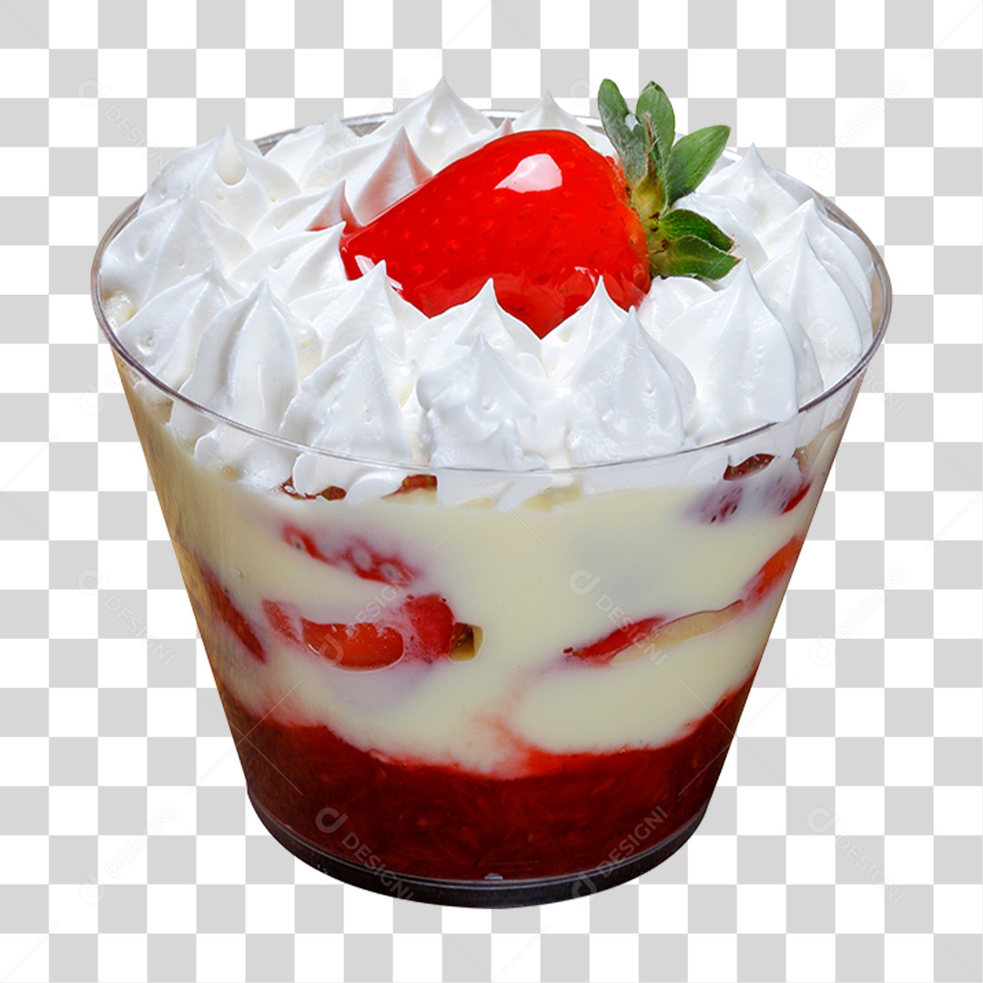 Creme com Cobertura e Fruta PNG Transparente