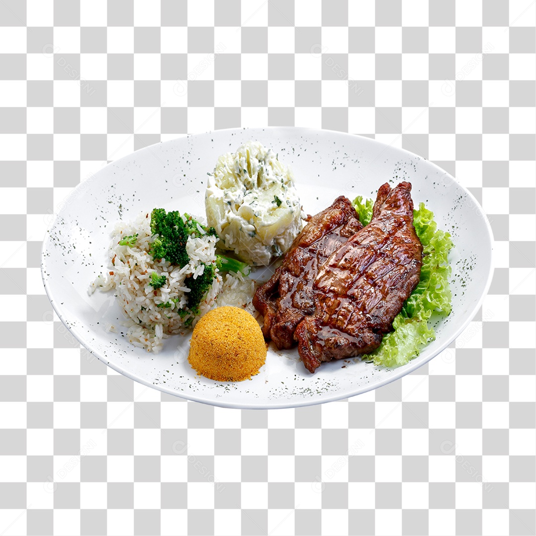 Prato de Comida Servido PNG Transparente