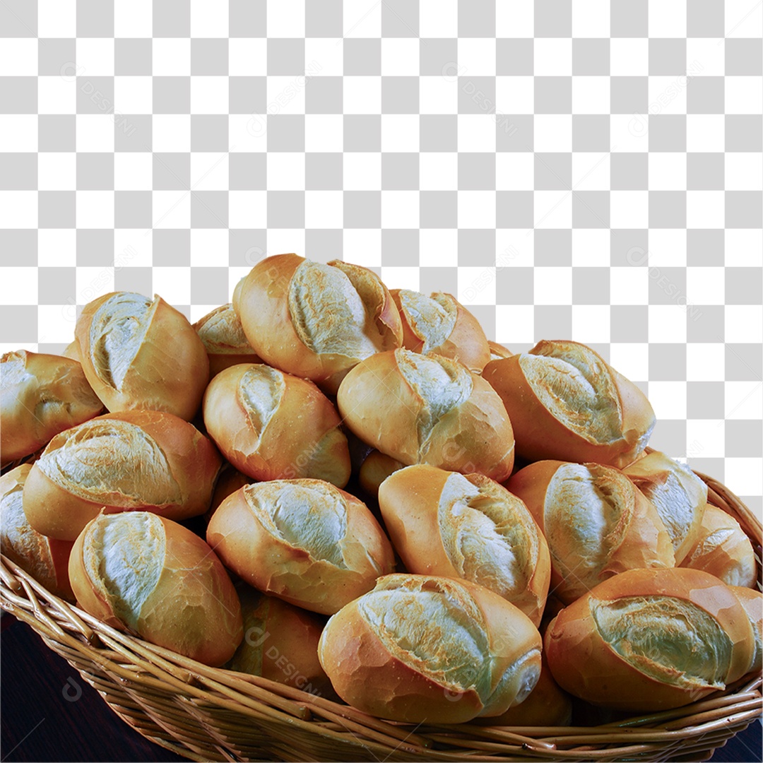 Pão Frances em Cesta PNG Transparente