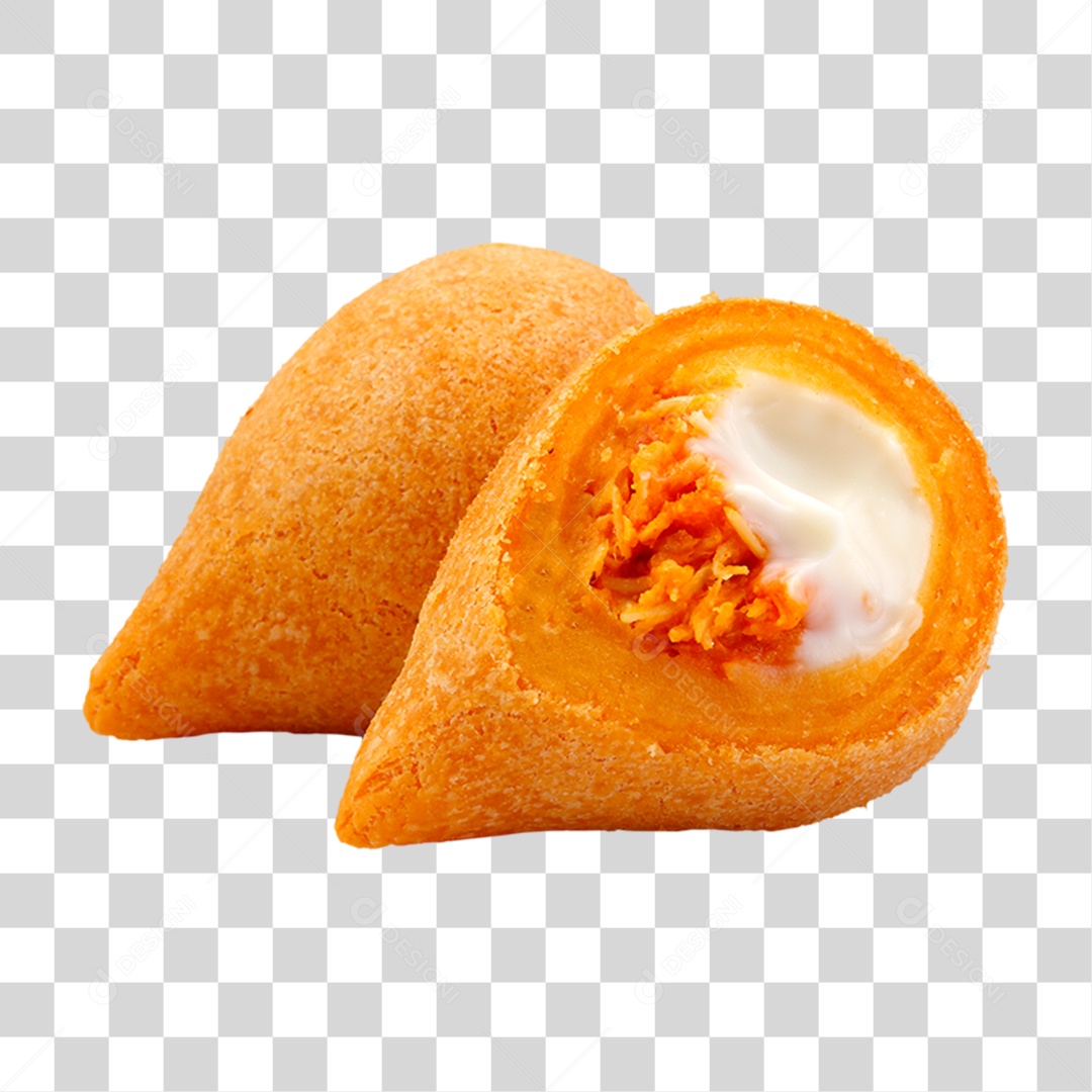 Coxinha Frita com Queijo PNG Transparente