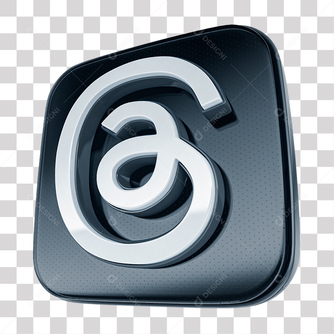 Ícone De Rede Social Threads Elemento 3D Fundo PNG Transparente