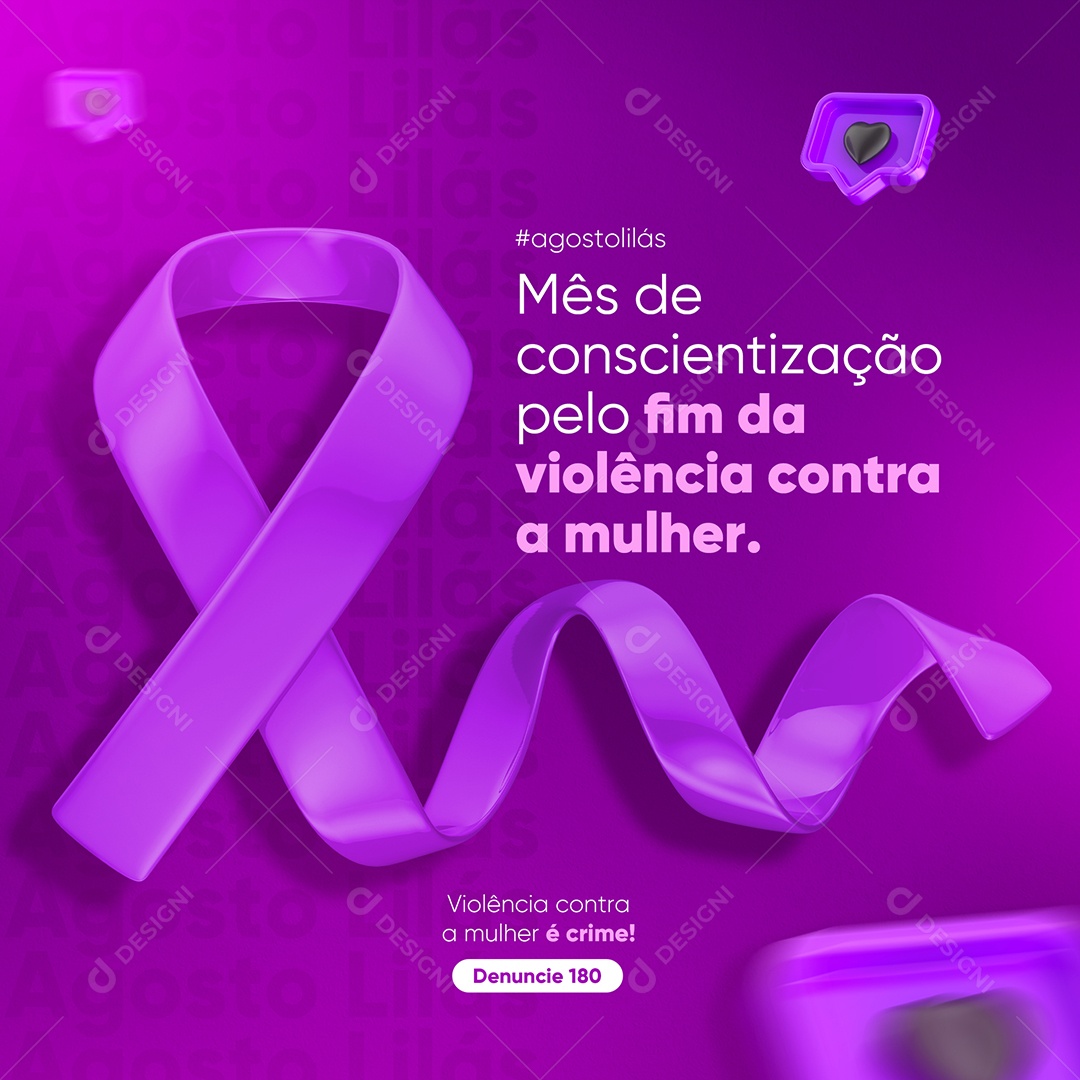 Fim da Violência Contra a Mulher Social Media PSD Editável