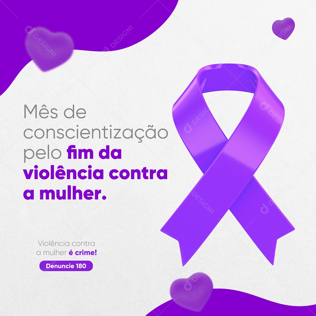 Fim da Violência Contra a Mulher Social Media PSD Editável