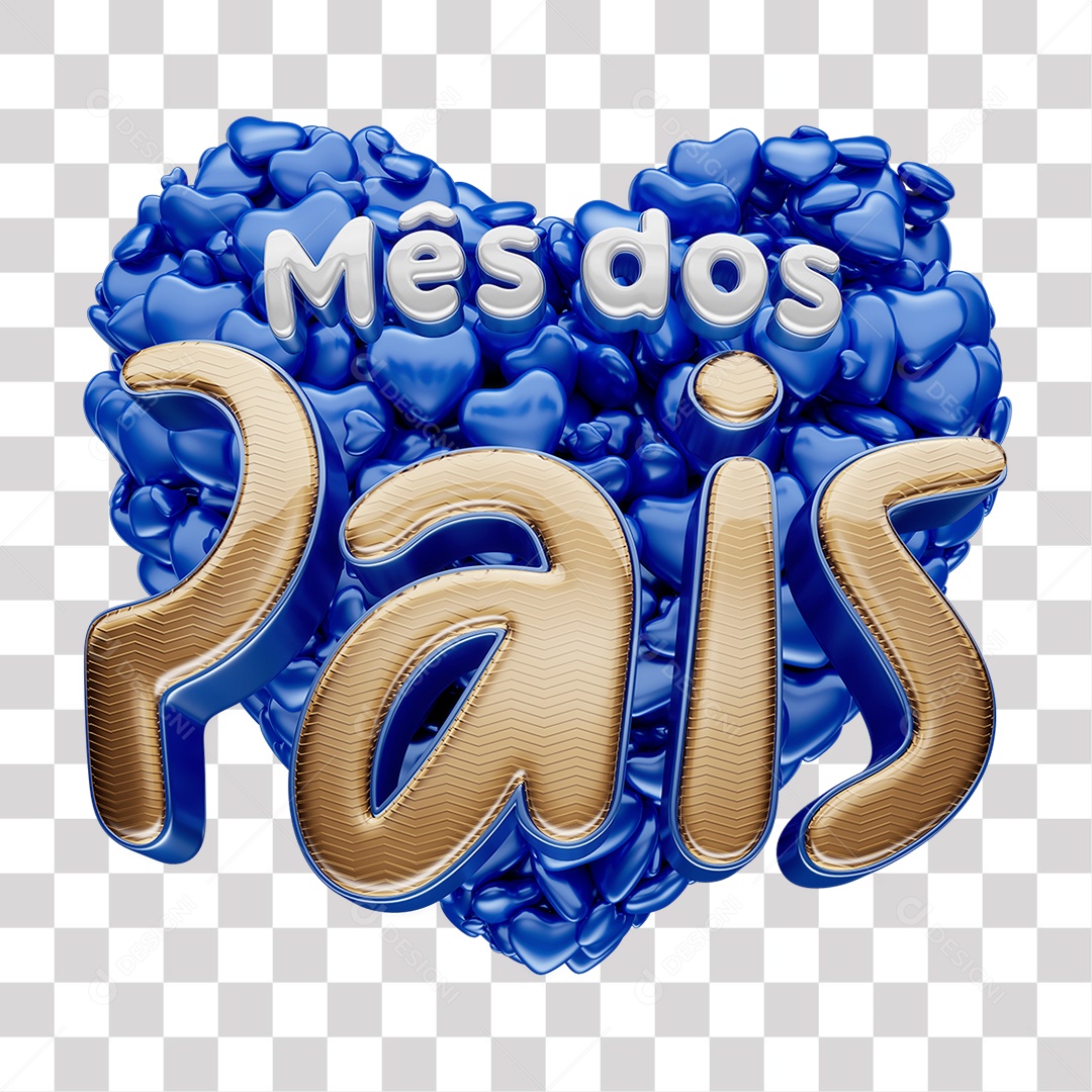 Mês dos Pais Selo 3D Fundo PNG Transparente