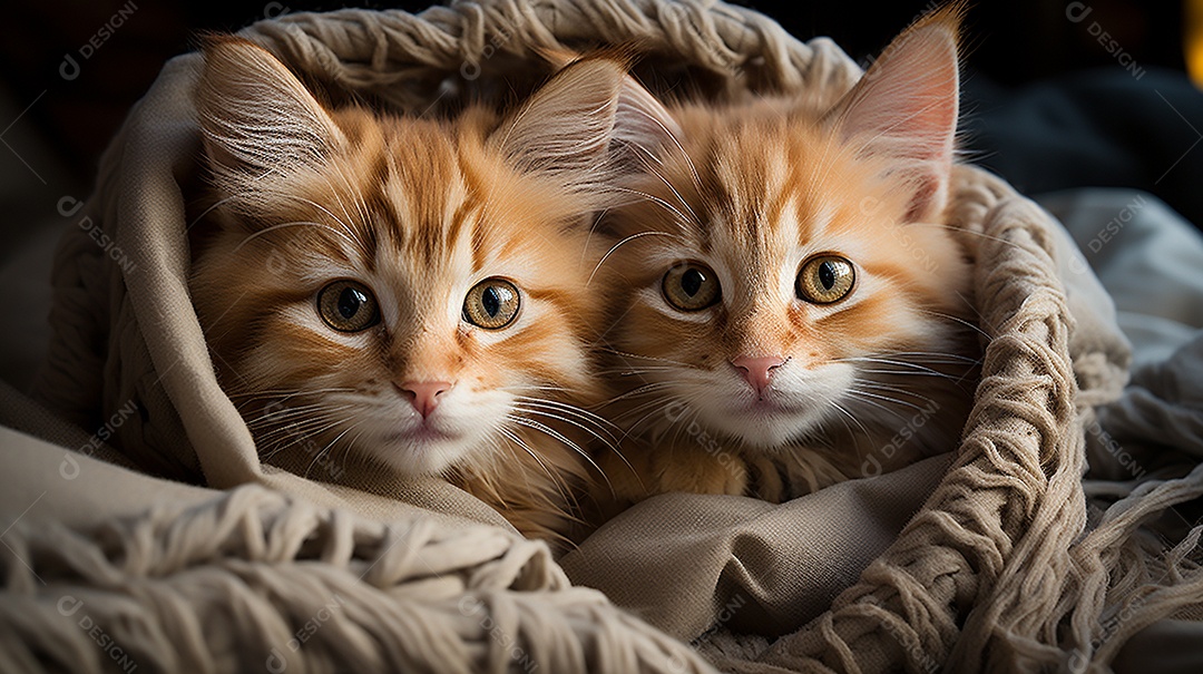 Um grupo de gatinhos adoráveis aconchegados juntos