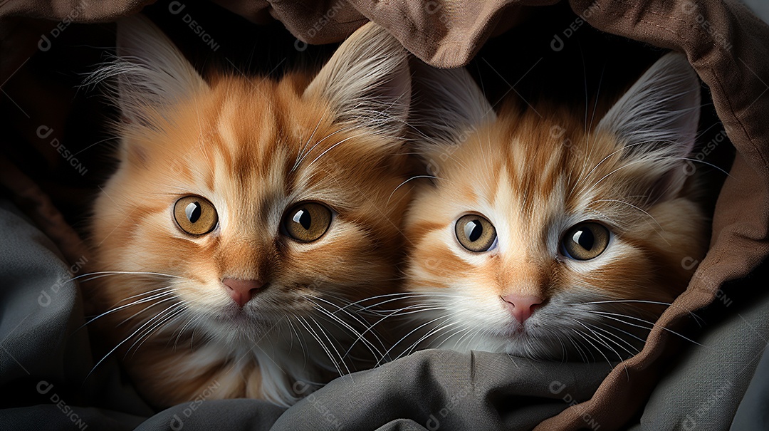 Um grupo de gatinhos adoráveis aconchegados juntos