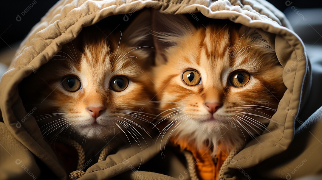 Um grupo de gatinhos adoráveis aconchegados juntos