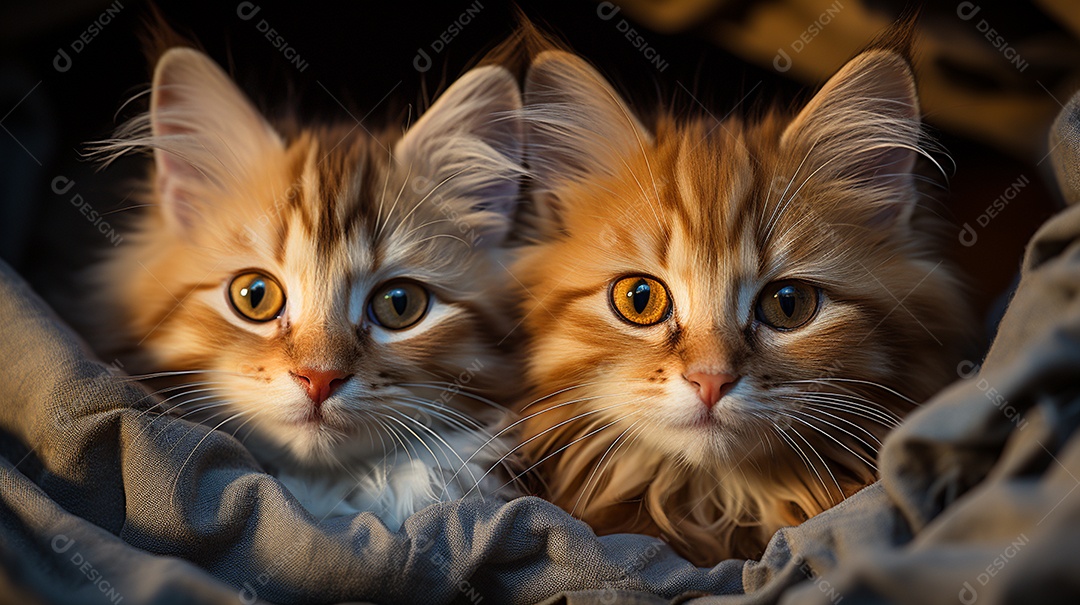 Um grupo de gatinhos adoráveis aconchegados juntos