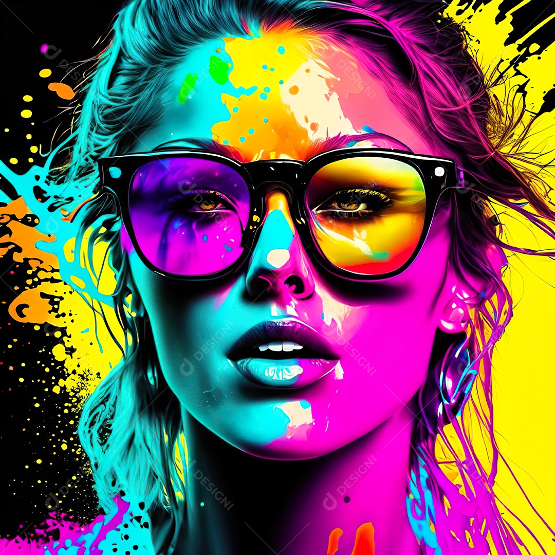 Colorido sem fundo a mulher esboço tinta