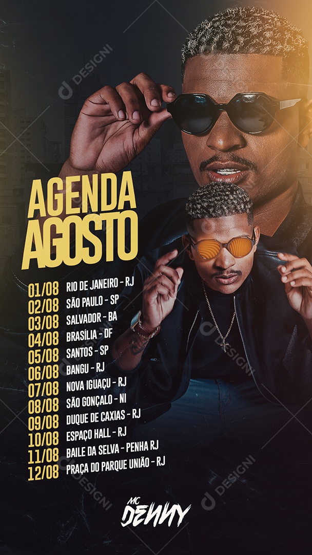 Story Agenda Agosto Flyer Social Media PSD Editável