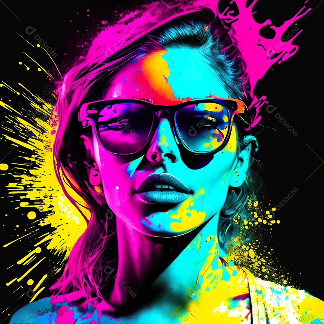 Colorido sem fundo a mulher esboço tinta