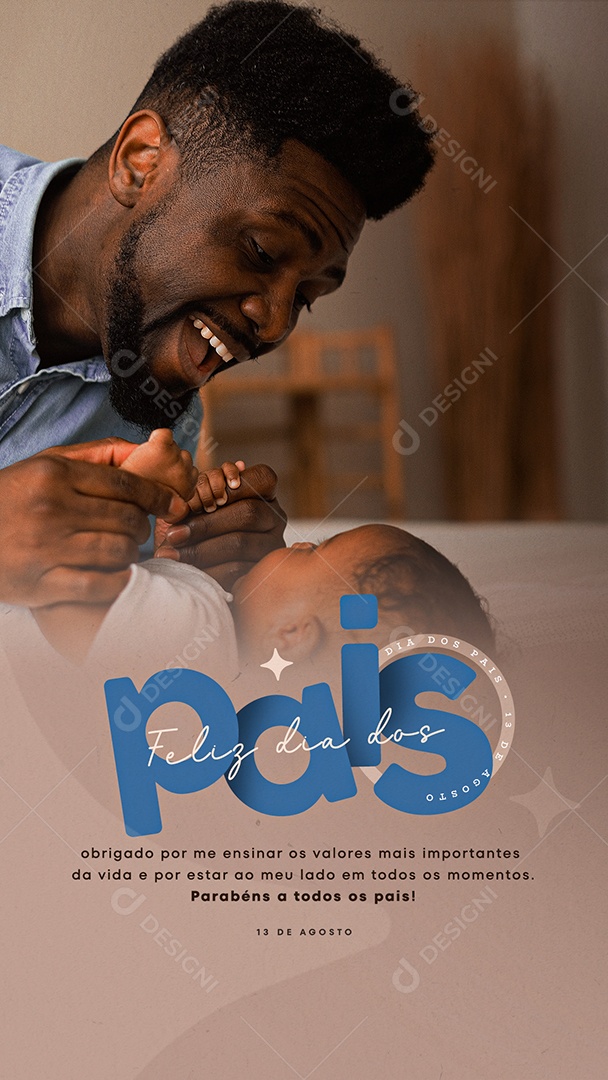 Feliz Dia Dos Pais Parabéns a Todos Social Media PSD Editável