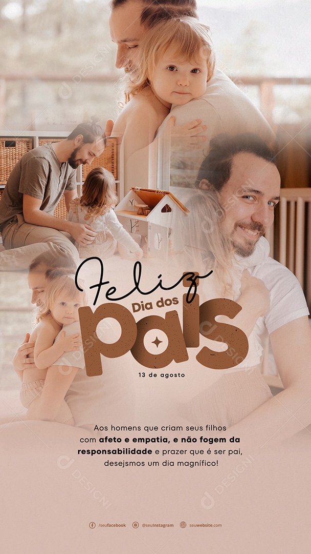 Social Media Story Feliz Dia Dos Pais 13 De Agosto PSD Editável