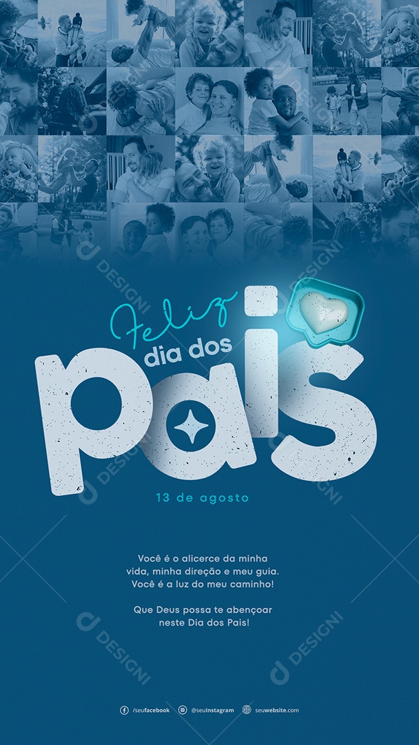 Social Media Feliz Dia Dos Pais 13 De Agosto PSD Editável