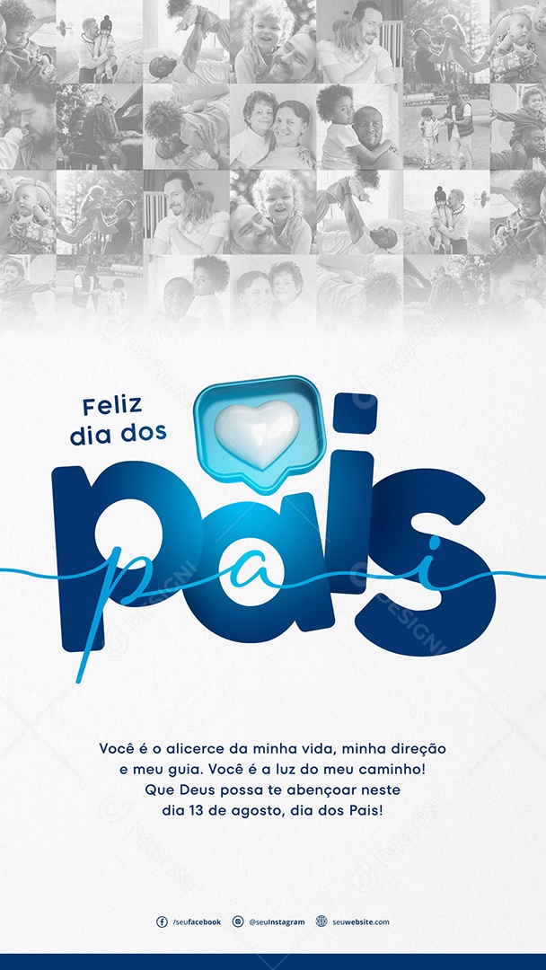 Social Media Alicerce Da Minha Vida Feliz Dia Dos Pais PSD Editável