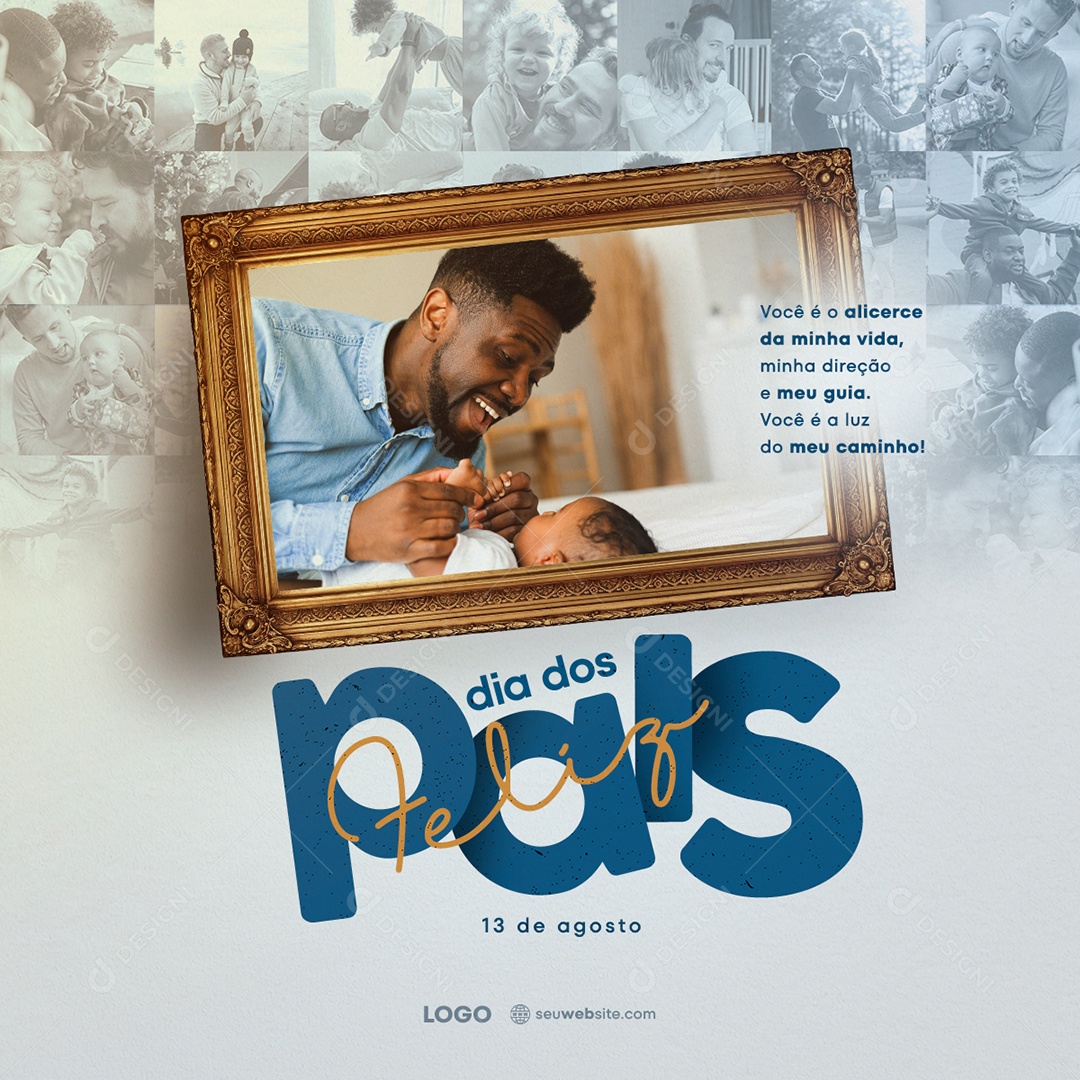 Feed Feliz Dia Dos Pais a Luz Do Meu Caminho Social Media PSD Editável