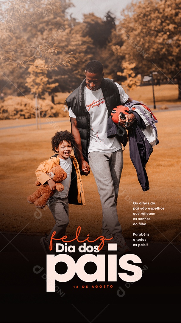 Social Media Feliz Dia Dos Pais 13 De Agosto PSD Editável