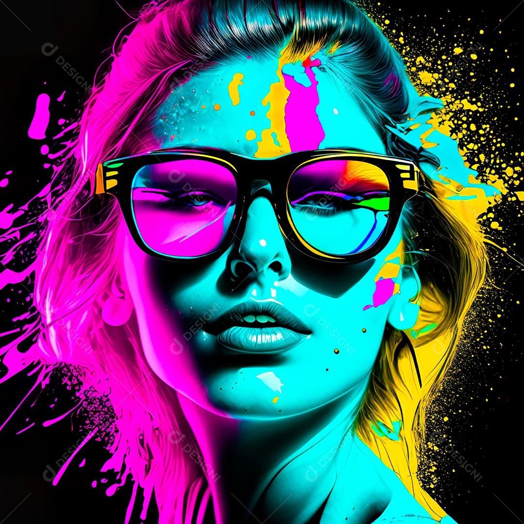 Colorido sem fundo a mulher esboço tinta