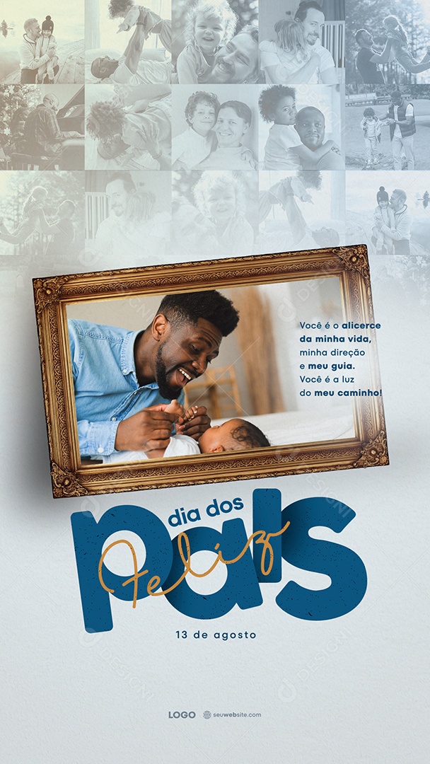 Feliz Dia Dos Pais a Luz do Meu Caminho Social Media PSD Editável
