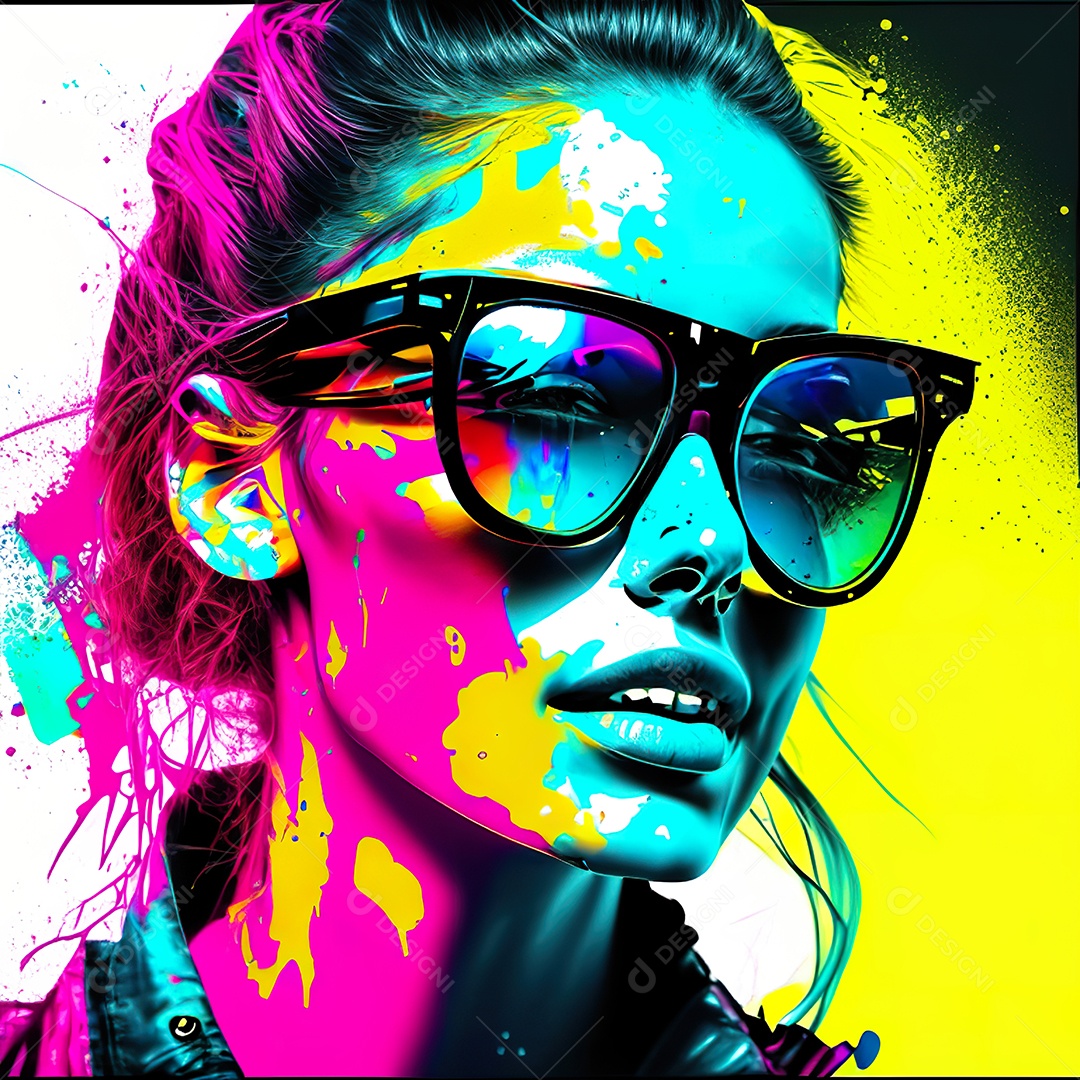 Colorido sem fundo a mulher esboço tinta