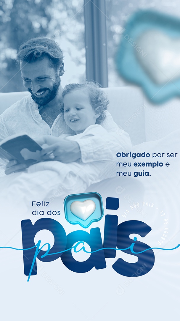 Social Media Meu Exemplo e Meu Guia Feliz Dia Dos Pais PSD Editável