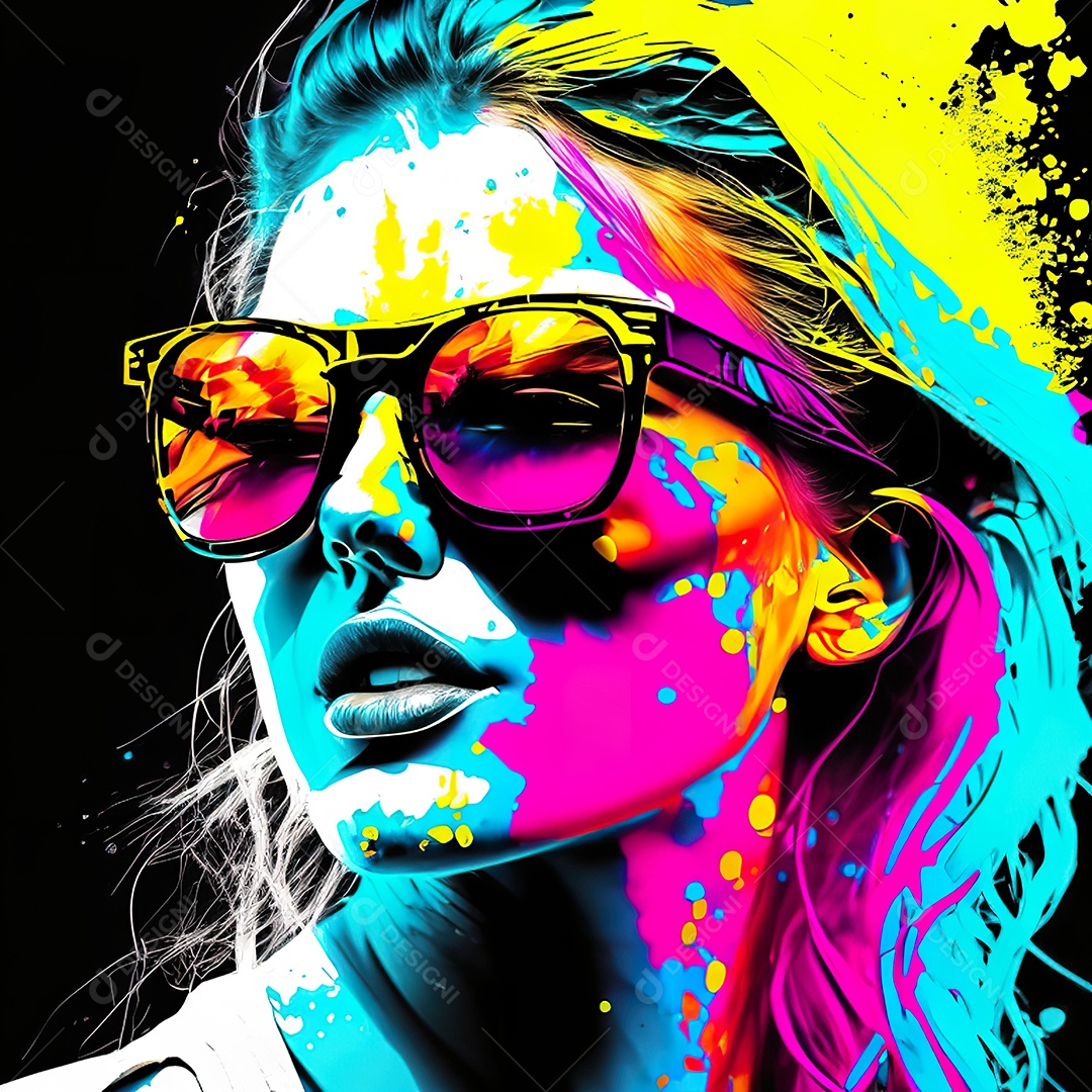 Colorido sem fundo a mulher esboço tinta