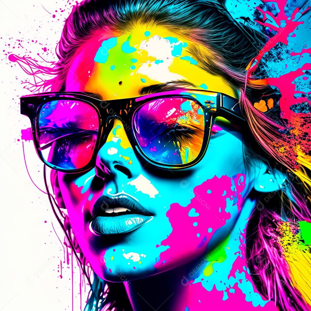 Colorido sem fundo a mulher esboço tinta