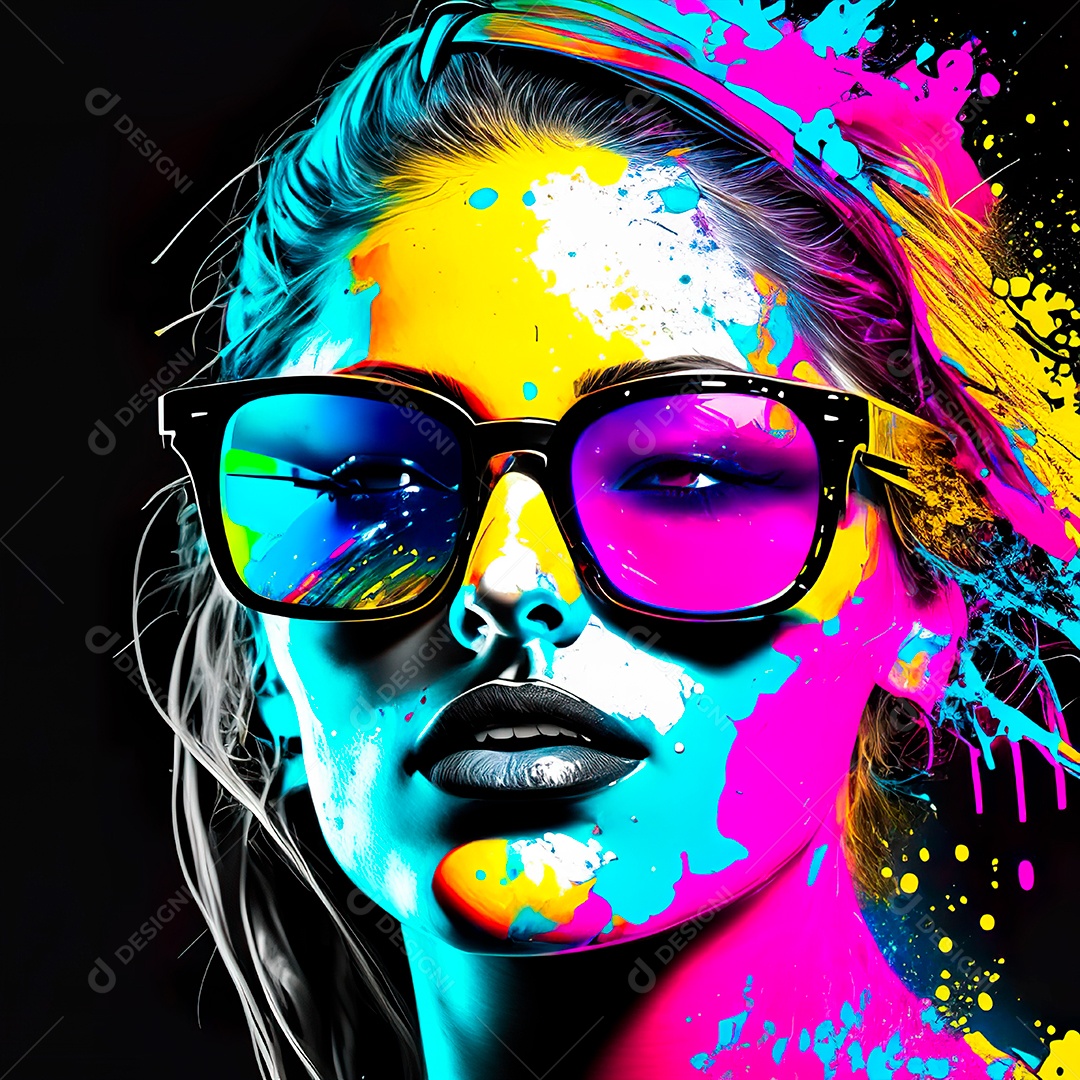 Colorido sem fundo a mulher esboço tinta