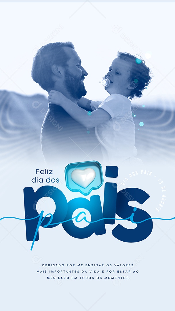 Social Media Story Feliz Dia Dos Pais 13 De Agosto PSD Editável