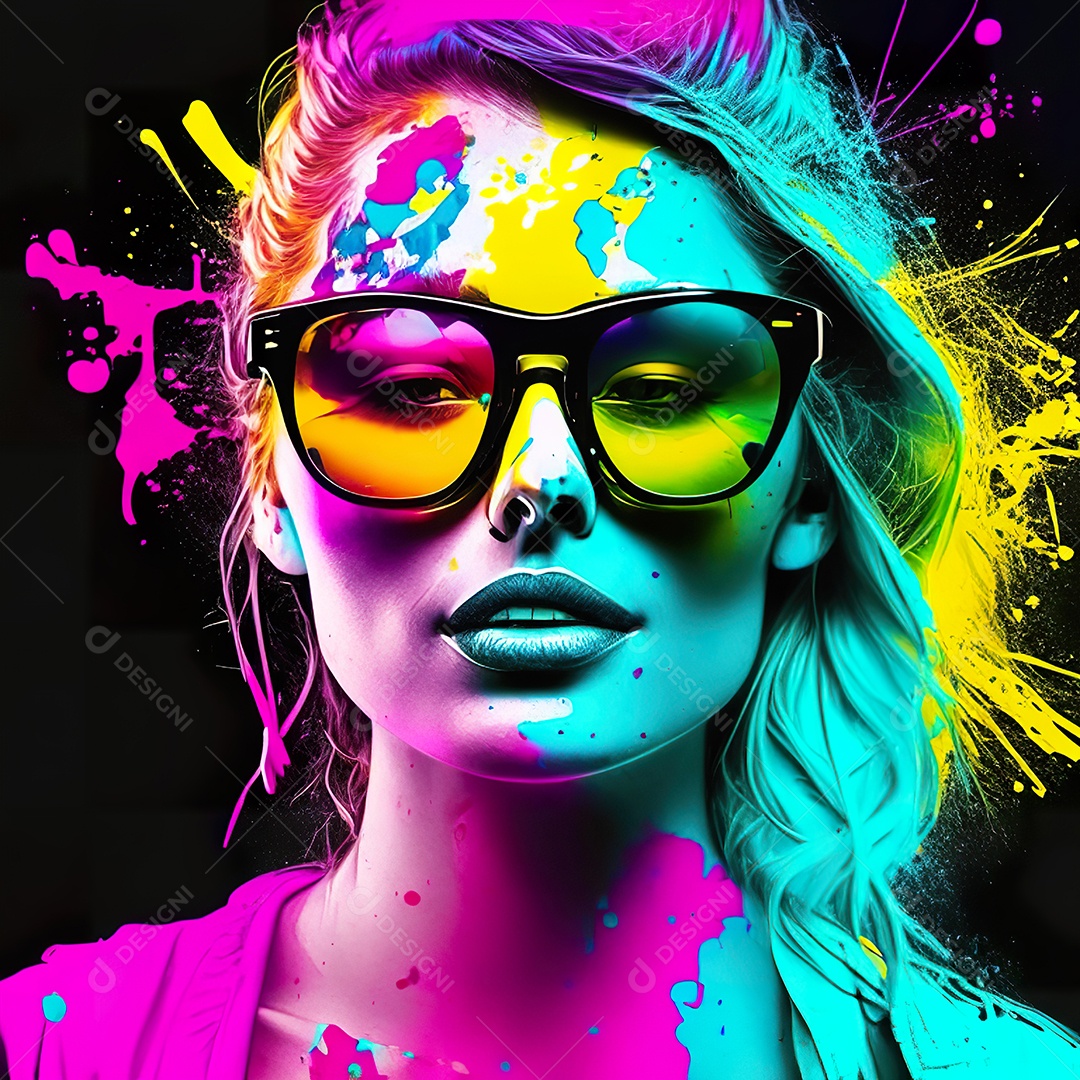 Colorido sem fundo a mulher esboço tinta