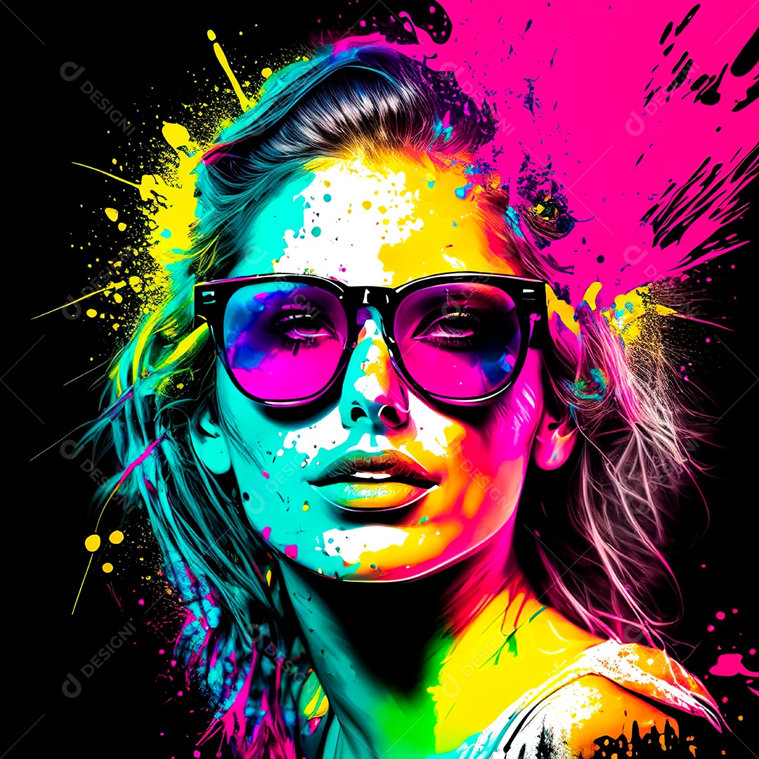 Colorido sem fundo a mulher esboço tinta